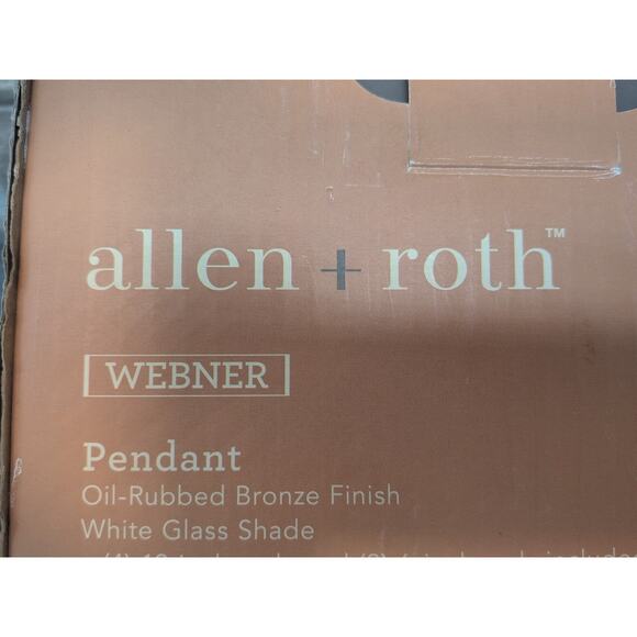 Allen + Roth Webner Pendant Oil Rubbed Bronze White Glass Shade [13] - Picture 10 of 11